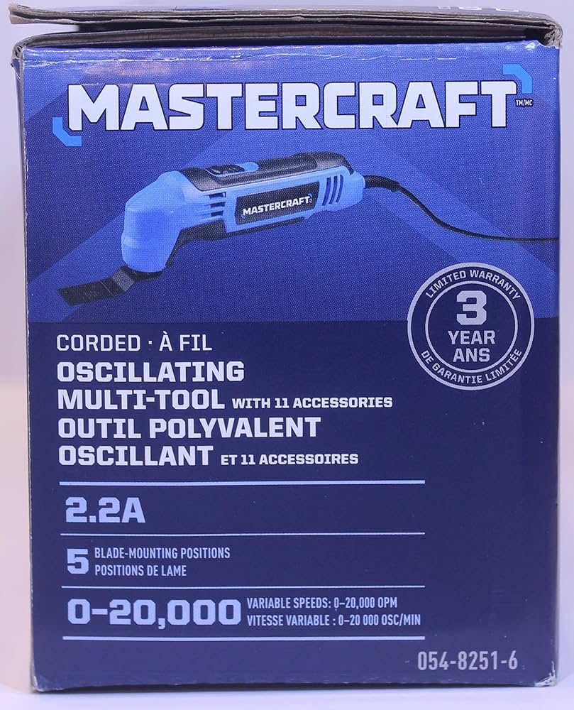Mastercraft 2.2A Oscillating Multi-Crafter Tool with 11